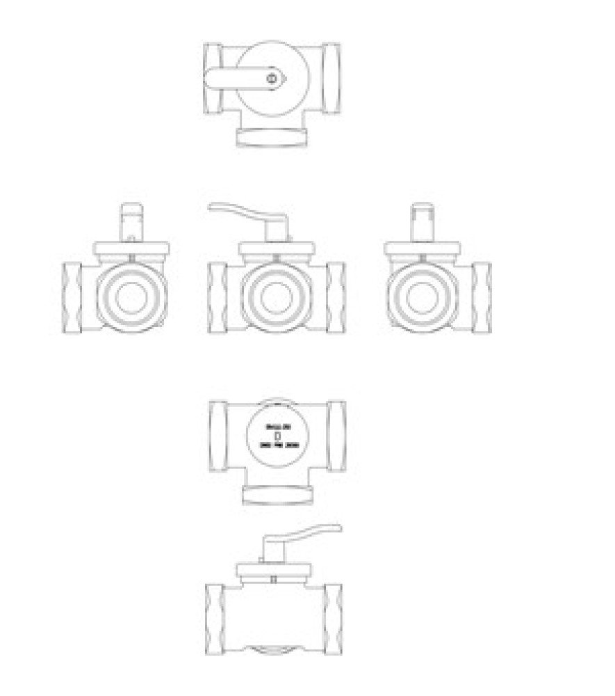 Поворотний 3-х ходовий клапан Danfoss HRE 3 50/40, PN6 