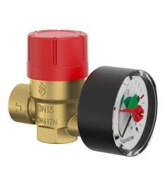 Запобіжний клапан Flamco Prescomano з манометром,  3/4" х 3/4", 3 бар