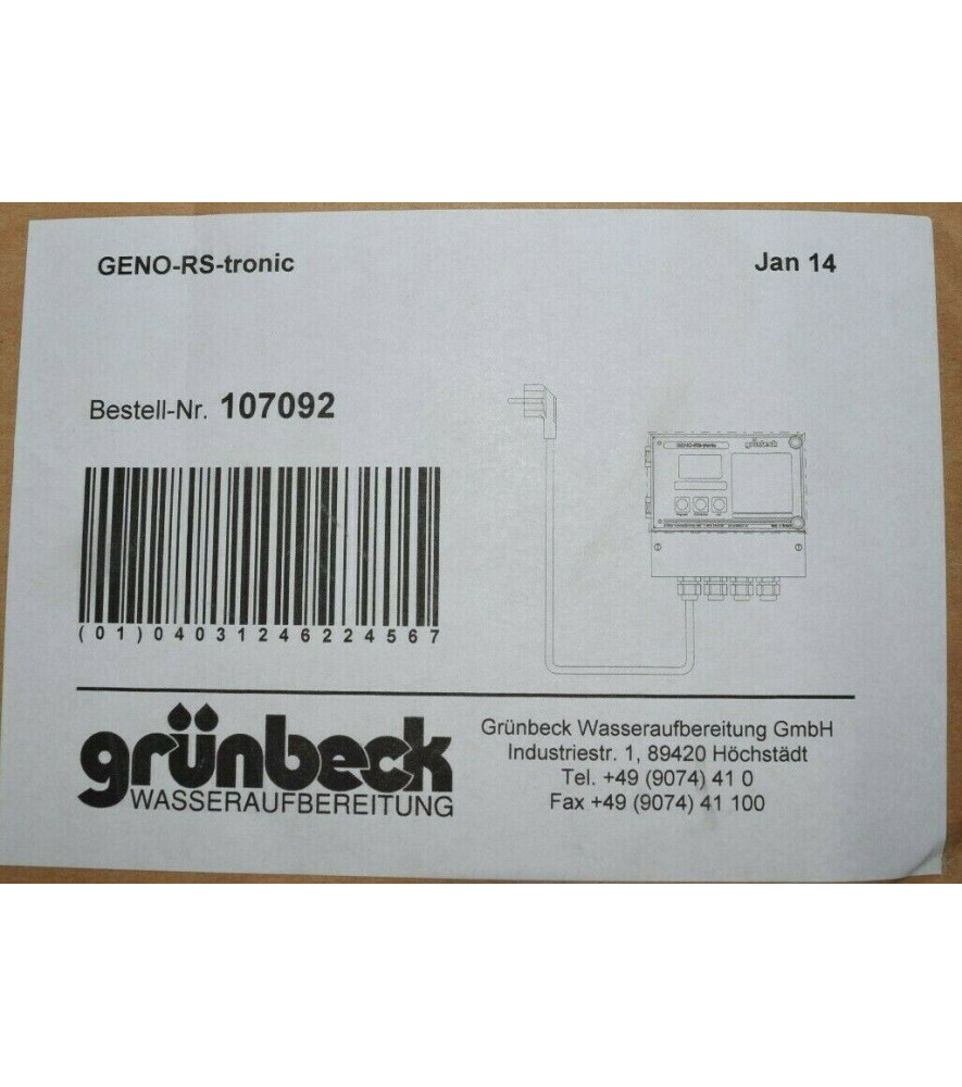 Блок управління Grunbeck GENO-RS-tronic