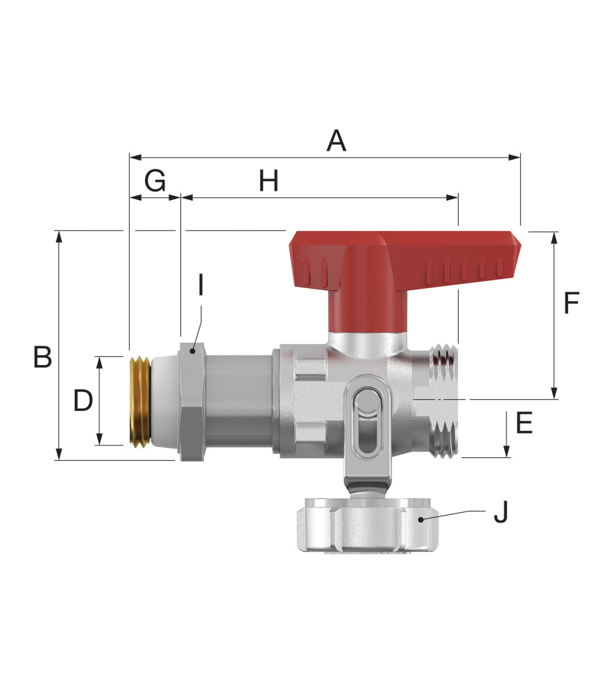 Кран кульовий Simplex KFE-KH довгий - D SV 1⁄2" ЗР