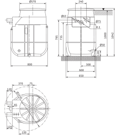 Пластикова ємність для стоків Wilo DrainLift WS 40D Пластикова ємність для стоків Wilo DrainLift WS 40D